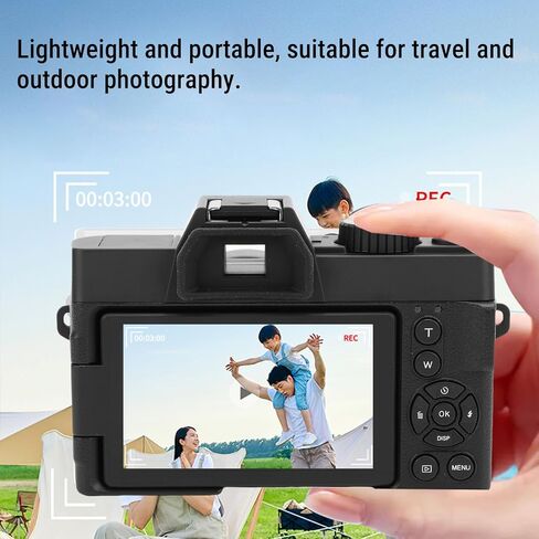 4K Mirrorless Camera, 48MP 16X Zoom Travel Camera with 32GB Memory Card for Photography and Filming in Kuwait