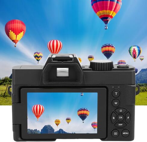 كاميرا EBTOOLS بدون مرآة، كاميرا تسجيل فيديو بدقة 4K بدقة 48 ميجابكسل للتصوير الفوتوغرافي، تكبير 16X، سعة 32 جيجابايت مدمجة، بطاريتان، صور وفيديو، للسفر in Saudi Arabia