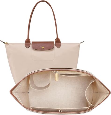 منظم محفظة محفوظات إدراج لحقيبة Longchamp le Pliage L ، حافة اليدين ، منظم Longchamp منظم مع حمل حامل الكأس (أسود ، كبير) in Saudi Arabia