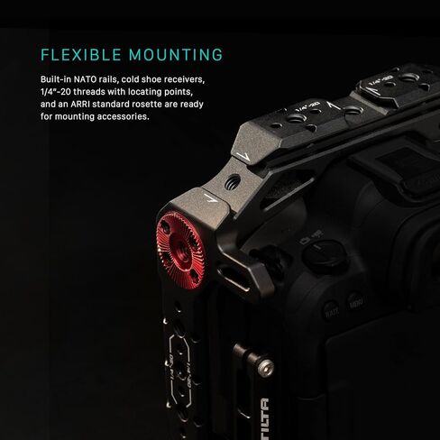 Tilta Basic Kit Compatible with Canon R6 Mark II, with Mount Accessories via NATO Rail, Rosette, Cold Shoe, and 1/4"-20 Threads with Locating Pins | TA-T45-A (Titanium Gray) in Saudi Arabia