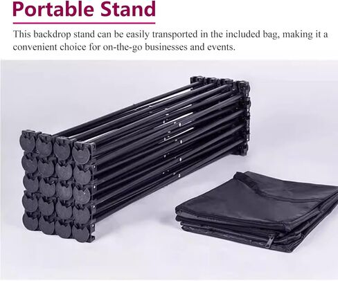 Outdoor Pop up Backdrop Stand, Collapsible Banner Stand Advertising Poster Frame, Exhibit Booth Display Stand with Extra Support Bar(Size:2.3m(7.5ft) Hx3.8m(12.5ft) L) in Saudi Arabia