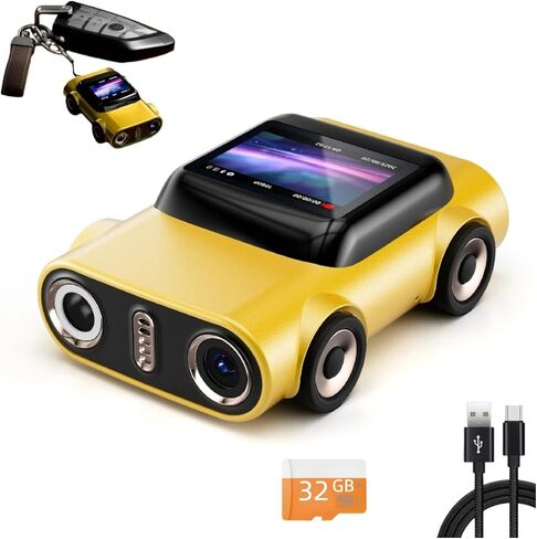 كاميرا رقمية صغيرة بسلسلة مفاتيح مع فيديو بدقة 2K HD، وشاشة TFT LCD مقاس 0.96 بوصة، وفلاش مدمج وبطاقة 32 جيجابايت، وكاميرا صغيرة ذات عمر بطارية طويل للسفر، ومدونة الفيديو، والحفلات الموسيقية، والحفلات (أصفر) in Kuwait