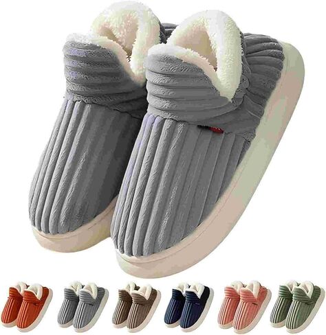 Bootie Slippers for Women Pluffi Slipper Booties Winter Fuzzy Warm Thick-Soled Plush House Cloud Slides Men Women in Saudi Arabia