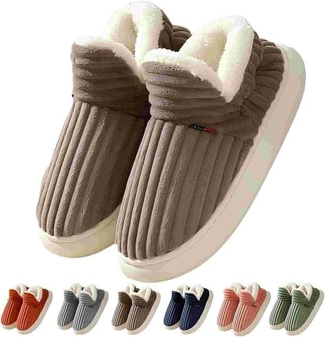 Bootie Slippers for Women Pluffi Slipper Booties Winter Fuzzy Warm Thick-Soled Plush House Cloud Slides Men Women in Saudi Arabia