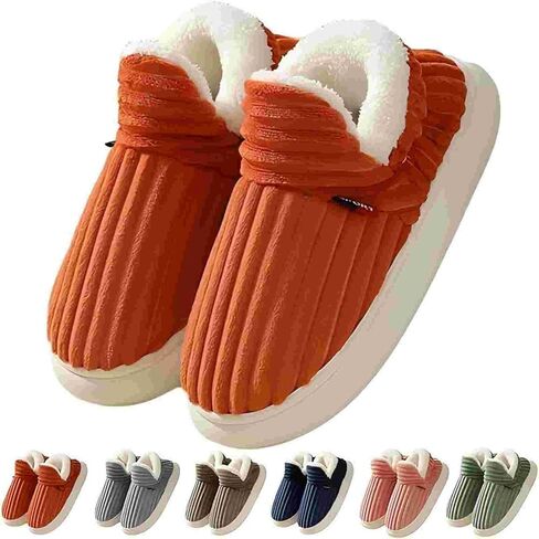 Bootie Slippers for Women Pluffi Slipper Booties Winter Fuzzy Warm Thick-Soled Plush House Cloud Slides Men Women in Saudi Arabia