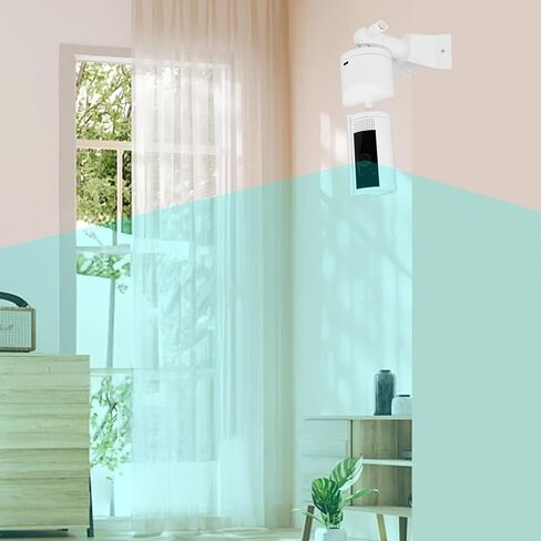 دعامة تثبيت على الحائط على الزوايا متوافقة مع الكاميرا الداخلية ذات الإمالة الدائرية، حامل تثبيت قابل للتعديل 360 درجة، مع برغي 1/4 سهل التركيب (أبيض، عبوة واحدة) in Kuwait