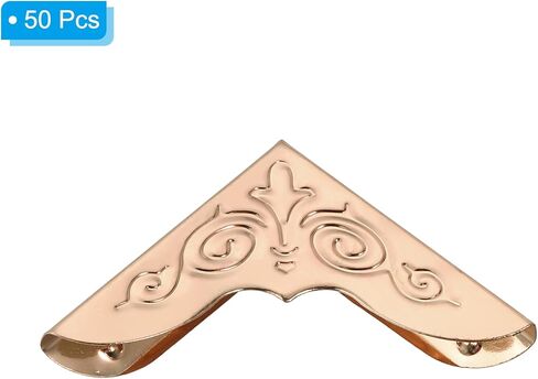 30mm Metal Book Corners,50pcs Photo Corners Book Corners Protector Retro Metal Decorative for Crafting Scrapbook Photo Album Book Binding,Rose Gold in Saudi Arabia
