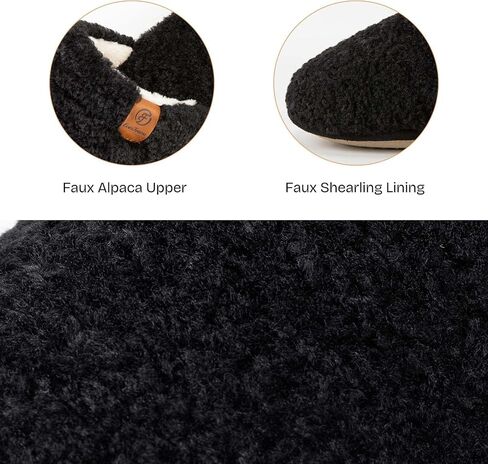 EverFoams Women's Slippers Set- Microsuede Slippers(Tan, Size 7-8) - Fuzzy Slip-on Slippers(Black, Size 7-8) in Kuwait