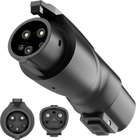 محول Tesla to J1772 مع أعمال القفل الثابتة ، Max 80a 250V محول متوافق مع شواحن موصل الجدار المحمول NACS لجميع J1772 EV (أسود) in Saudi Arabia