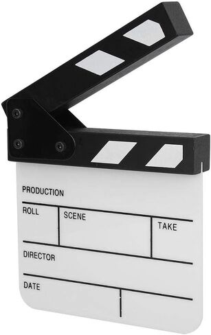 لوح تصفيق، لوح تصفيق لمشهد مخرج أكريليك صغير، لوح تصفيق لأفلام الأفلام الكلاسيكية مع قلم، لدعائم التصوير/الإعلان/ديكور المنزل/المسرحيات التنكرية/الخلفية (سبورة بيضاء باللونين الأسود والأبيض PAV1BWE3S) in Saudi Arabia