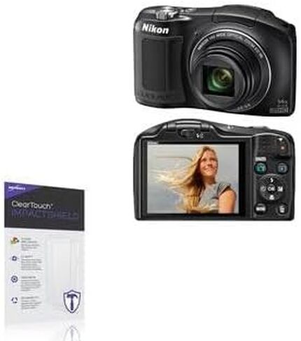 واقي شاشة BoxWave متوافق مع كاميرا Nikon Coolpix L620 - ClearTouch ImpactShield (عبوة من قطعتين)، واقي شاشة مرن لا يمكن اختراقه in Saudi Arabia