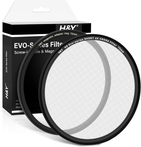 فلتر H&Y EVO Star، فلتر تأثير النجوم المتقاطعة 82 مم مع مغناطيسي مزدوج التركيب ومسمار 2 في 1، بريق سينمائي للمشاهد الليلية in Kuwait