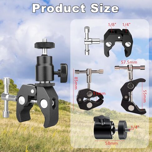 KUNAL 2 قطعة T Post Camera Mount، 360 درجة قابل للتعديل T Post Trail Camera Mount، ملحقات الكاميرات سهلة التركيب، توافق متعدد الاستخدامات للتصوير الفوتوغرافي الرياضي، المكتب، الصيد، الدراجات والدراجات النارية in Kuwait