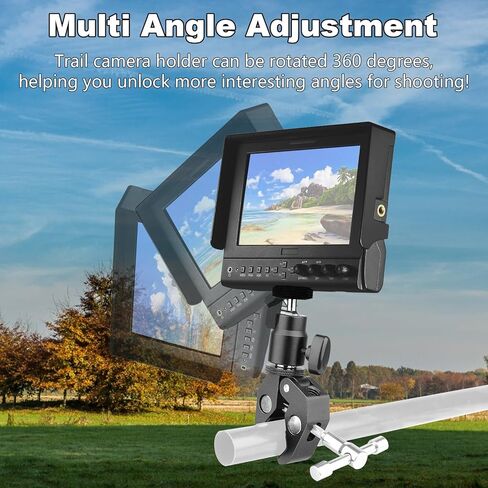 KUNAL 2 قطعة T Post Camera Mount، 360 درجة قابل للتعديل T Post Trail Camera Mount، ملحقات الكاميرات سهلة التركيب، توافق متعدد الاستخدامات للتصوير الفوتوغرافي الرياضي، المكتب، الصيد، الدراجات والدراجات النارية in Kuwait