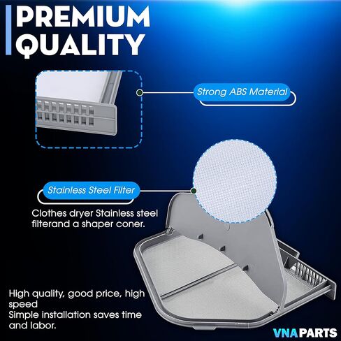 استبدال فلتر شاشة مصيدة الوبر DC97-16742A لجهاز Samsung Dryer AP5306681، DC61-03048A، DC61-02610A، DV45H7000EW A2، DV40J3000GW A2، DVE50R5200W A3 مع علبة فلتر وفرشاة تنظيف فتحة التهوية in Kuwait