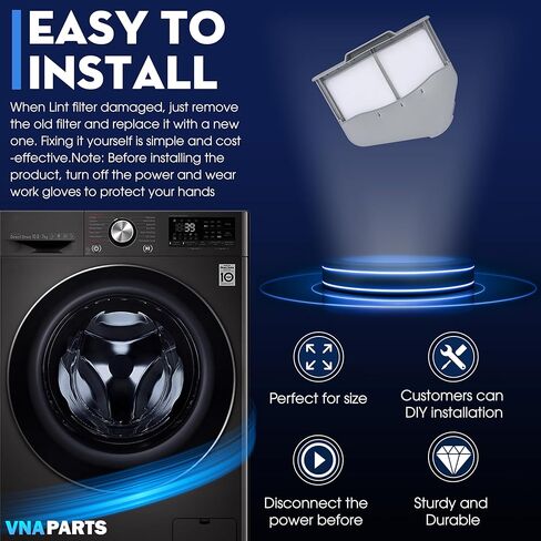 استبدال فلتر شاشة مصيدة الوبر DC97-16742A لجهاز Samsung Dryer AP5306681، DC61-03048A، DC61-02610A، DV45H7000EW A2، DV40J3000GW A2، DVE50R5200W A3 مع علبة فلتر وفرشاة تنظيف فتحة التهوية in Kuwait