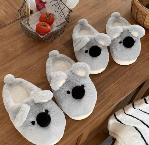 2025 Cute Plush Animal Slippers for Women Men Funny Cozy Winter House Shoes Warm Fuzzy Indoor Slippers Cartoon Designs Koala Bunny Frog Dog Ghost in Saudi Arabia