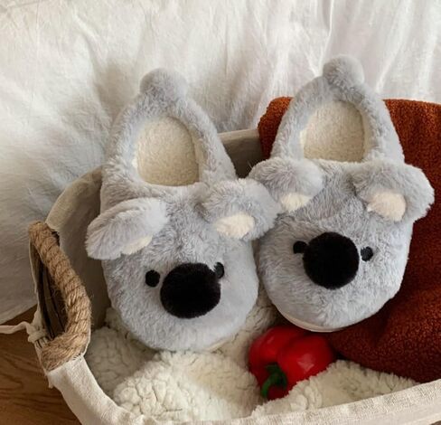 2025 Cute Plush Animal Slippers for Women Men Funny Cozy Winter House Shoes Warm Fuzzy Indoor Slippers Cartoon Designs Koala Bunny Frog Dog Ghost in Saudi Arabia