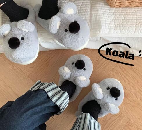2025 Cute Plush Animal Slippers for Women Men Funny Cozy Winter House Shoes Warm Fuzzy Indoor Slippers Cartoon Designs Koala Bunny Frog Dog Ghost in Saudi Arabia