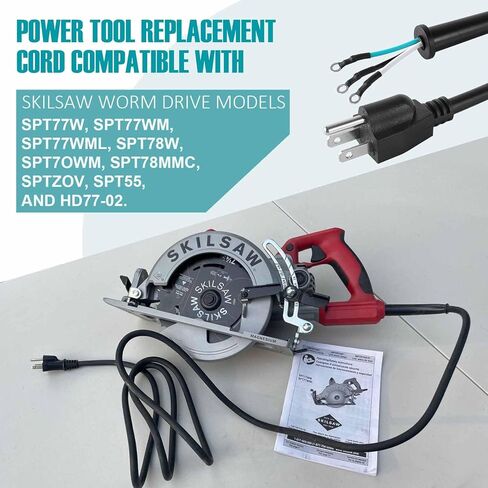 سلك بديل 95104L متوافق مع منشار SKILSAW SPT77WM SPT78W المنشار الدائري سلك الطاقة M77 77 أجزاء in Kuwait