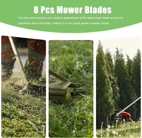 GRABOTE US 8 Pcs Metal Lawn Mower Saw Blade Head Replacement Saw Blades Fittings Cordless Accessories,Universal for Craftsman String Trimmer attachments in Saudi Arabia