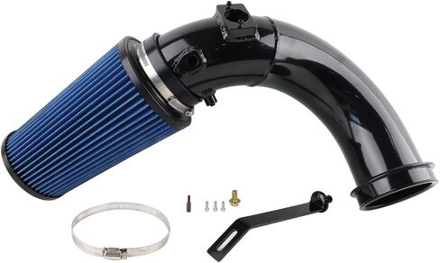 Cold Air Intake Kit Compatible with 03-07 5.9L Dodge Ram 2500 3500 L6 Air Intake Kit with Heat Shield + Filter (Black Tube & Red Filter) in Kuwait