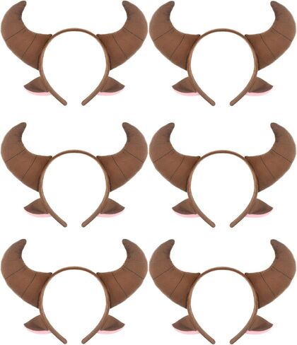 HODRME 6 PCS Pink Pig Ears Headband-Halloween Christmas Festival Theme Party Animal Cosplay Costume Headbands in Saudi Arabia