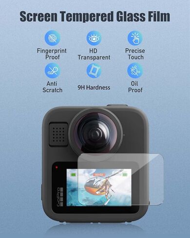 4-Pack Screen Protector for GoPro Max2,9H Hardness Tempered Glass for for GoPro Max 2 Camera, Anti-Scratch, Bubble Free, HD Clarity in Saudi Arabia