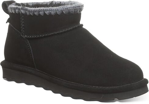 BEARPAW Women's Super Shorty Crochet Black Size 9 | Women's Ankle Boot | Slip On Boot | Comfortable Winter Boot in Saudi Arabia