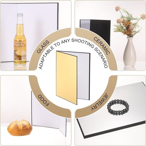 11"x8" Light Reflector 3 in 1 Photography Reflector Cardboards, Foldable & Stable for Still Life Product Food Photo Shooting, Self-Standing, Silver in Saudi Arabia