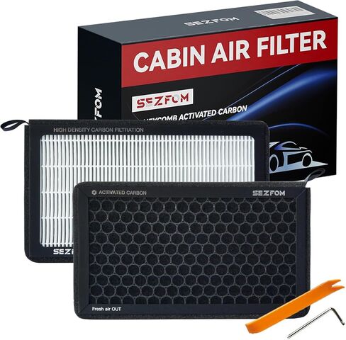 Front Trunk Hepa Filters Kit for Tesla Model Y(2020-2025) with Activated Carbon,4-pack Dual Layer Air Filter Replacement Includes 2 HEPA Filter 2 Carbon Filter in Saudi Arabia