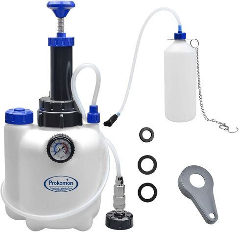 Prokomon 3L Manual Brake Bleeder Fluid Pump with 4 Master Cylinder Adapters and 1L Brake Bleeder Bottle Suitable for Most Vehicles One-Person Operation in Kuwait