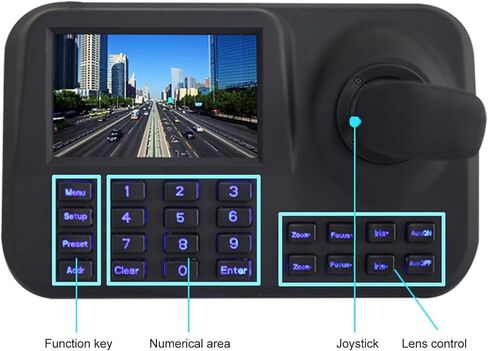 وحدة تحكم الكاميرا PTZ، شاشة HD 5 بوصة، عصا تحكم ثلاثية الأبعاد، لوحة مفاتيح للتحكم في كاميرا الشبكة، متوافقة مع معظم كاميرات IP الأمنية والمراقبة، مناسبة لإنفاذ القانون in Kuwait