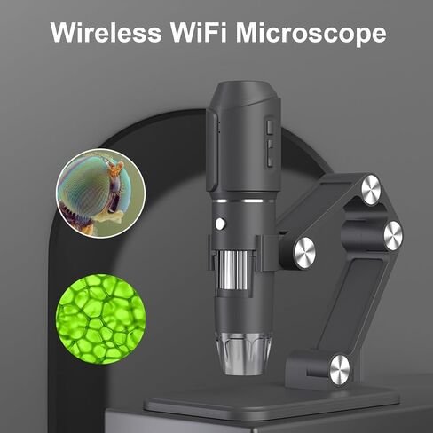 Dpofirs WiFi Digital Handheld Microscope, 50X-1600X Magnifier with 8 Adjustable LED Lights for Scientific Experiment, 2MP Camera in Saudi Arabia