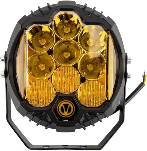 PSLER 5 Inch Amber Round LED Offroad Light - 28W 5000LM Spot Flood Combo, IP67 Waterproof Driving Light Bar with DRL for Wrangler Pickup SUV ATV UTV Cart Trucks 4x4, F150-1 Pack in Kuwait