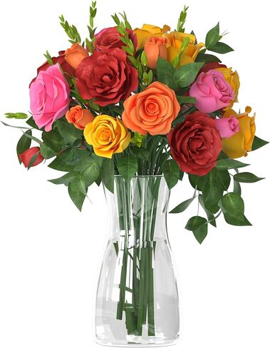 Der Rose 8 inch Clear Glass Flower Vases for Flower Bouquet Decoration Home Centerpiece Wedding Decor Gift in Saudi Arabia