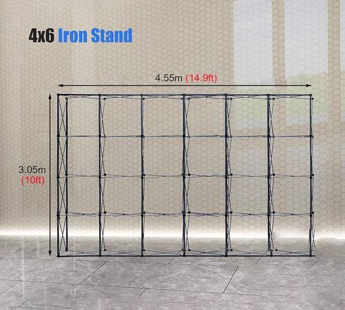 Pop Up Backdrop Banner Display Stand, Folding Tension Fabric Exhibition Booth Frame with Support Poles, Trade Show Background Truss Poster Riser(3.05x4.55m (10x14.9ft)) in Saudi Arabia