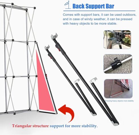 Pop Up Backdrop Banner Display Stand, Folding Tension Fabric Exhibition Booth Frame with Support Poles, Trade Show Background Truss Poster Riser(3.05x4.55m (10x14.9ft)) in Saudi Arabia