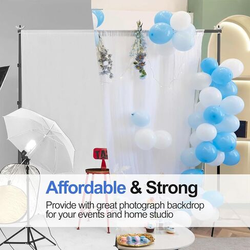 حامل خلفية EMART مقاس 10 × 8.5 قدم لاستوديو الصور قابل للتعديل مجموعة دعم حامل الخلفية + EMART 12 حزمة مشابك زنبركية من الموسلين شديدة التحمل مقاس 4.5 بوصة in Saudi Arabia