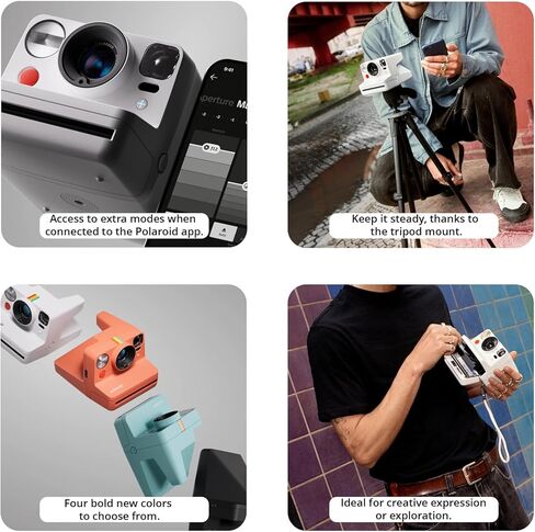 مجموعة كاميرا Polaroid Now Generation 3 الأرجوانية التناظرية الفورية مع فيلم وملحقات - نظام التركيز البؤري التلقائي ثنائي العدسات ووضع يدوي وحامل ثلاثي القوائم مدمج (17 عنصرًا) in Saudi Arabia