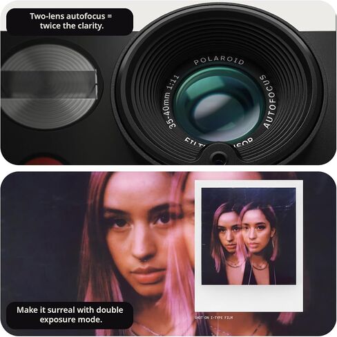 مجموعة كاميرا Polaroid Now Generation 3 الأرجوانية التناظرية الفورية مع فيلم وملحقات - نظام التركيز البؤري التلقائي ثنائي العدسات ووضع يدوي وحامل ثلاثي القوائم مدمج (17 عنصرًا) in Saudi Arabia