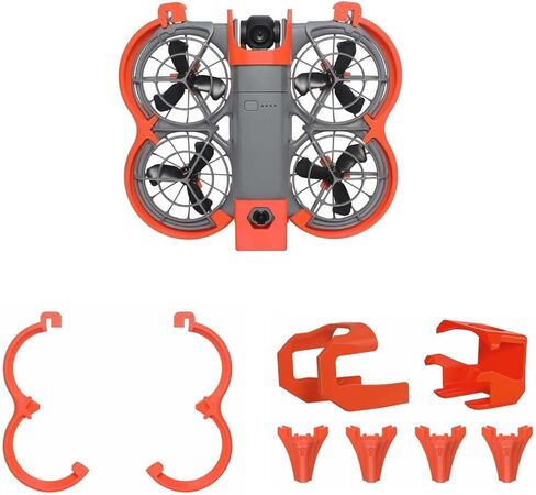 واقي حماية المروحة Neo 2 + واقي ممتص للصدمات من Gimbal + دعامات تمديد الارتفاع لملحقات الطائرة بدون طيار DJI Neo 2، مجموعة حماية كاملة 3 في 1 مضادة للتصادمات لـ DJI NEO2 (رمادي مع نقل الصورة) in Kuwait