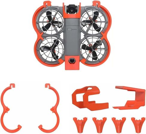 واقي حماية المروحة Neo 2 + واقي ممتص للصدمات من Gimbal + دعامات تمديد الارتفاع لملحقات الطائرة بدون طيار DJI Neo 2، مجموعة حماية كاملة 3 في 1 مضادة للتصادمات لـ DJI NEO2 (رمادي مع نقل الصورة) in Kuwait
