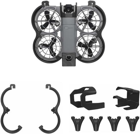 واقي حماية المروحة Neo 2 + واقي ممتص للصدمات من Gimbal + دعامات تمديد الارتفاع لملحقات الطائرة بدون طيار DJI Neo 2، مجموعة حماية كاملة 3 في 1 مضادة للتصادمات لـ DJI NEO2 (رمادي مع نقل الصورة) in Kuwait
