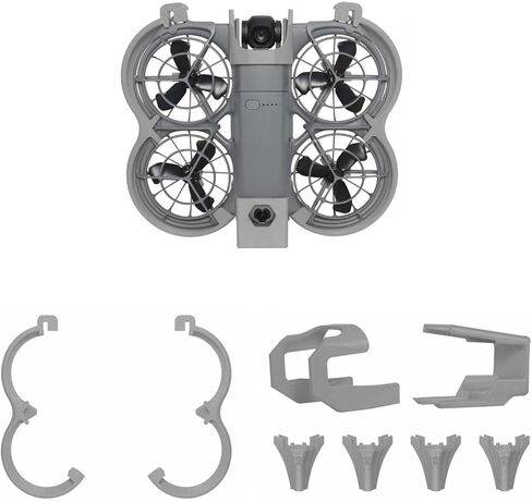 واقي حماية المروحة Neo 2 + واقي ممتص للصدمات من Gimbal + دعامات تمديد الارتفاع لملحقات الطائرة بدون طيار DJI Neo 2، مجموعة حماية كاملة 3 في 1 مضادة للتصادمات لـ DJI NEO2 (رمادي مع نقل الصورة) in Kuwait