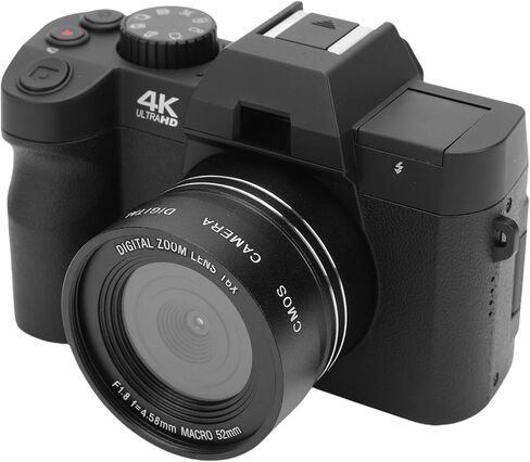 كاميرا بدون مرآة بدقة 4K بدقة 48 ميجابكسل مع تكبير 16X وبطاقة ذاكرة سعة 32 جيجابايت وبطاريتين للتصوير الفوتوغرافي أثناء السفر - تصميم محمول صغير الحجم in Kuwait