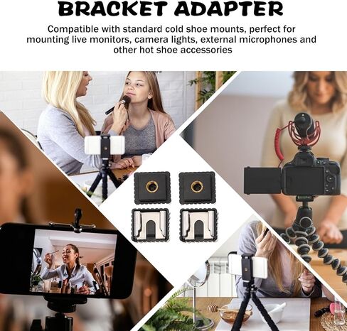 COHEALI 4pcs Hot Shoe Mount Bracket with 1/4 Inch Thread for Camera Flash and LED Light, Universal Flash Stand Adapter for DSLR Photography and Video Lighting in Saudi Arabia