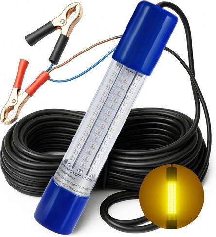 Underwater Fishing Light, 12V/24V Dual Voltage, 26ft Cable, IP68 Waterproof, Multi-Color Options，for Boat, Ice, Dock, Saltwater and Freshwater Fishing in Saudi Arabia