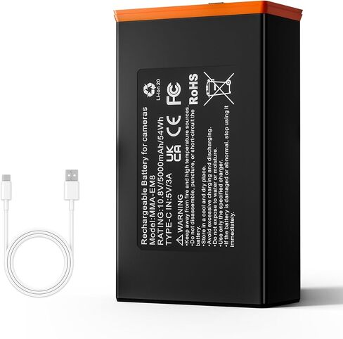 1-Pack 5000mAh Replacement Battery for Moultrie Cellular Trail Cameras - Compatible with Edge Series including Edge, Edge, Edge Pro, Edge 2, Edge 2 Pro, Features USB-C and Solar Panel Charging. in Saudi Arabia