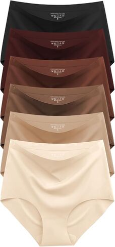Womens Seamless Underwear High Waisted Full Coverage Briefs No Show Soft Breathable Panties 6 Pack in Saudi Arabia